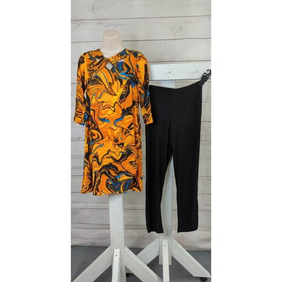 XXSM GINGER A518217 Attitudes by Renee Regular Como Jersey Twist Neck 2-pc Set - Picture 2 of 3